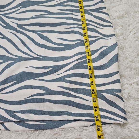 Samlin Ladies Women's Blue Zebra Print Cowl Neck Cap Sleeve Mini Dress. Size XL - Picture 5 of 6